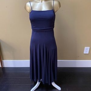 Three Dots Dark Navy Blue Midi Dress.